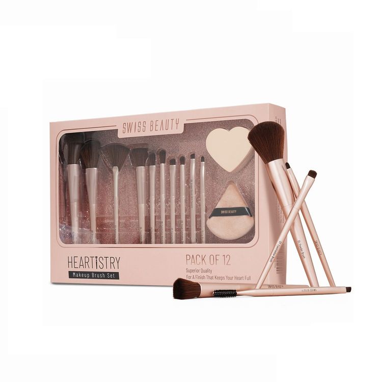 Swiss Beauty
Heartistry Makeup Brush Set Of 12 For Face, Eyes & Lips (12pcs)