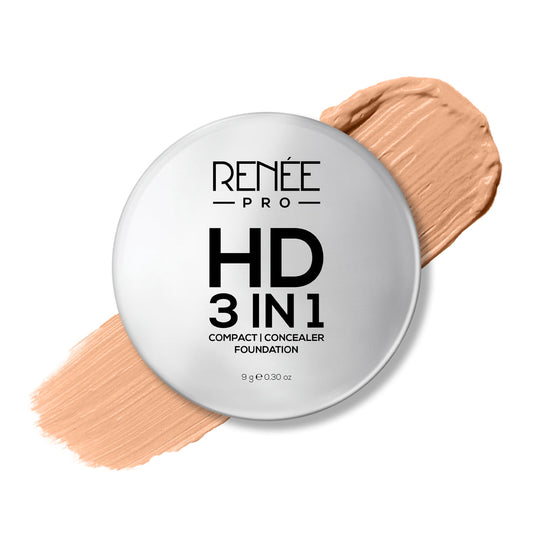 RENEE Pro HD 3-IN-1 Compact, Works as Concealer, Foundation & Powder With SPF 20 (Crème)