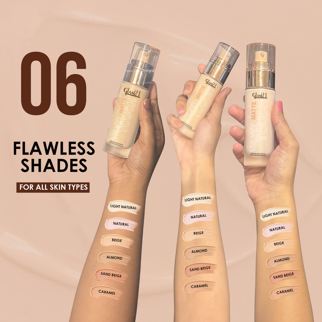 Glam21 Velvet Touch High Coverage Foundation (04Almond)