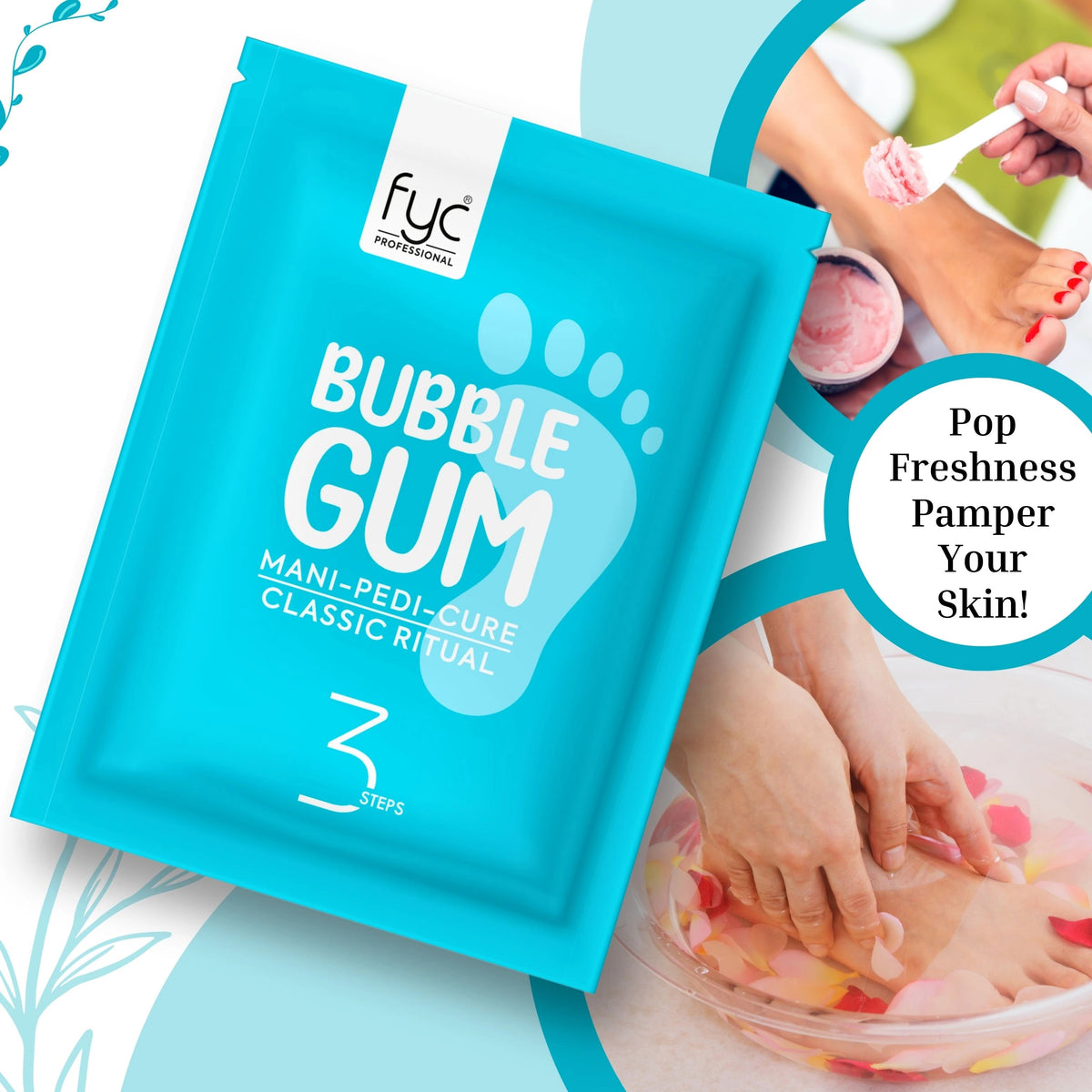 Fyc Professional Bubble Gum Mani-Pedi Kit 3-Step