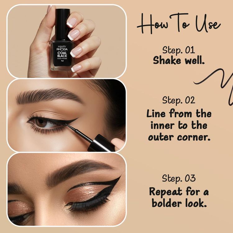 Hilary Rhoda Coal Black Liquid Eyeliner (7ml)