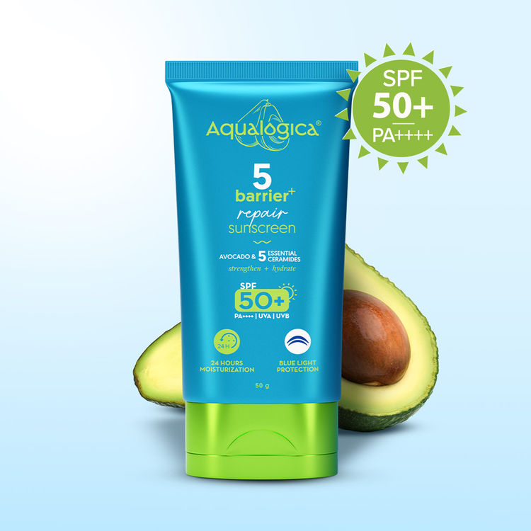 Aqualogica 5 Barrier+ Repair Sunscreen with Avocado & 5 Essential Ceramides 50 gm