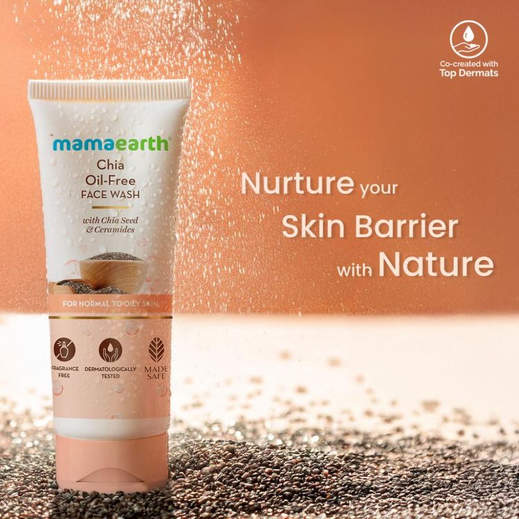 MamaearthChia Seed and Ceramides Oil-Free Face Wash for a Hydrated Glow (100ml)