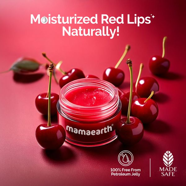 Mamaearth Cherry Moisture Therapy Lip Balm with Cherry & Vitamin E for Dry & Chapped Lips- 15 g