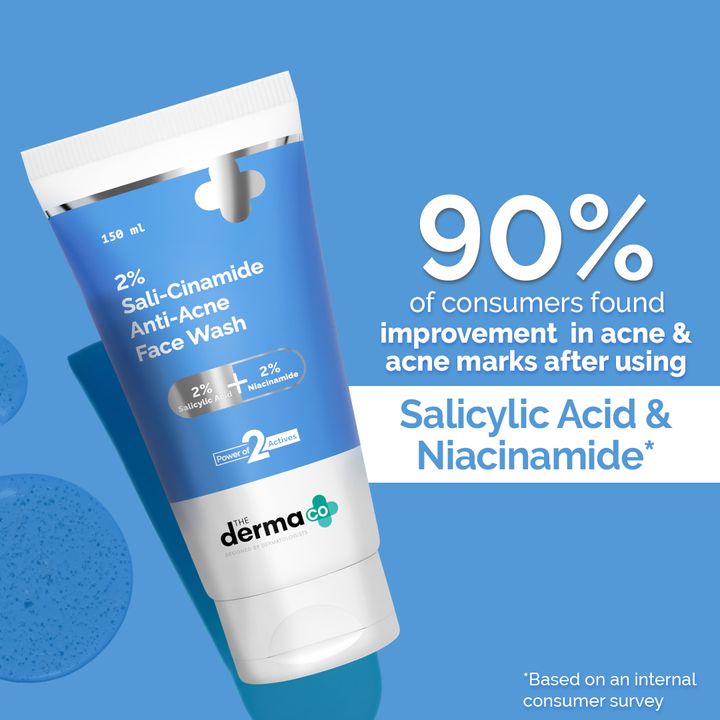 The Derma co 2% Sali-Cinamide Anti-Acne Face Wash with 2% Salicylic Acid & 2% Niacinamide - 150ml
