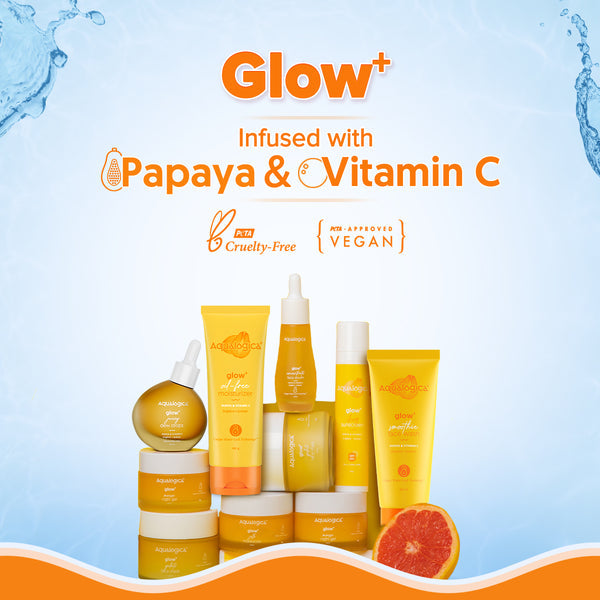 Aqualogica Glow+ Oil Free Moisturizer with Papaya & Vitamin C for Glowing Skin - 100g