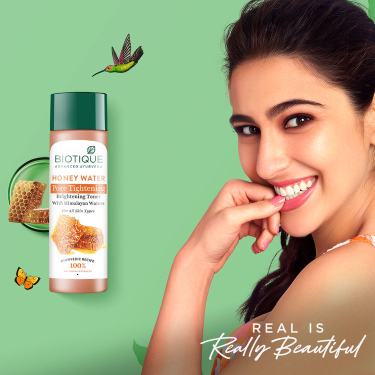 Biotique Honey Water Pore Tightening Brightening Toner With Himalayan Waters (120ml)