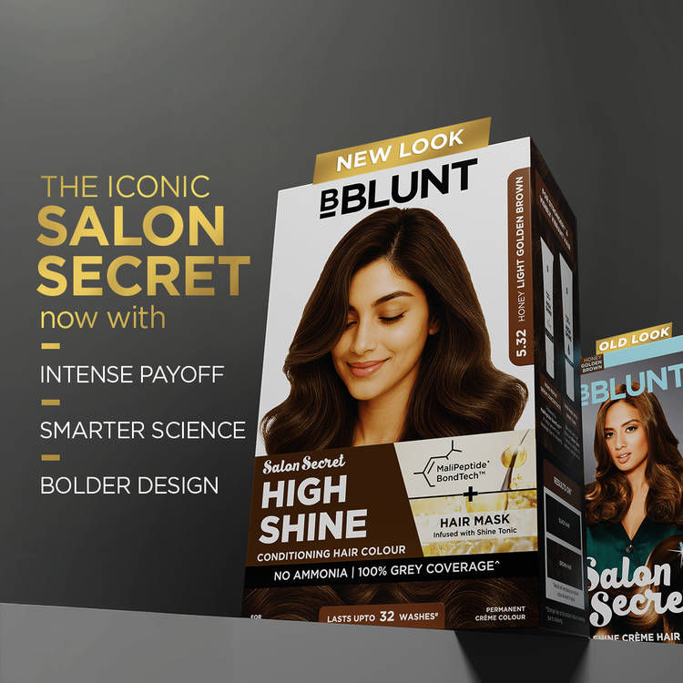 BBlunt Salon Secret High Shine Conditioning Hair Colour - Honey Light Golden Brown (130g)