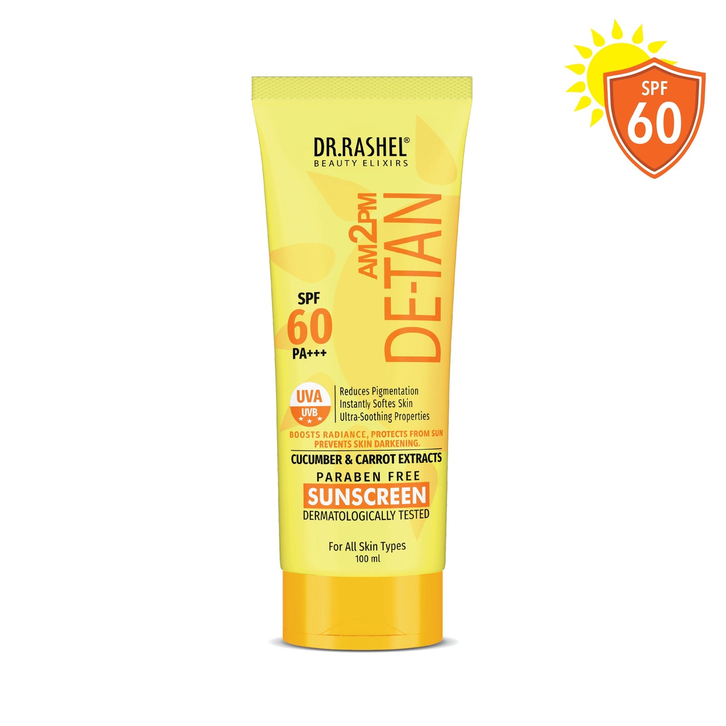 Dr Rashel Detan Sunscreen SPF 60 | UVA/UVB PA+++ Tan Protection - 100 ml