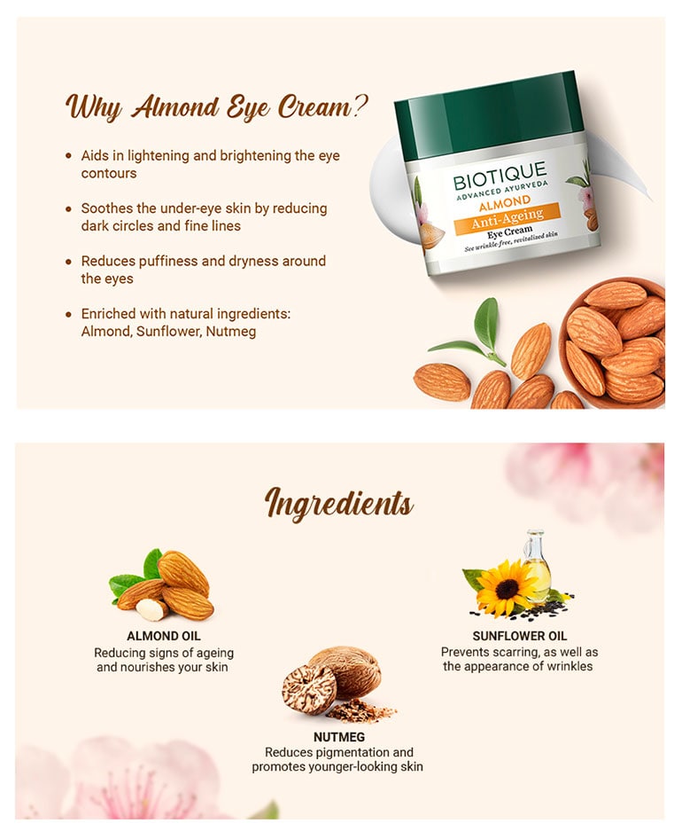 Biotique Almond anti-ageing eye cream 15g