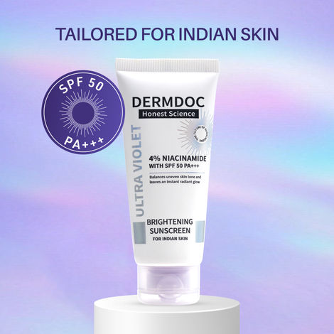DERMDOC SPF 50 4% Niacinamide Ultra Violet Brightening Sunscreen (60 gm)