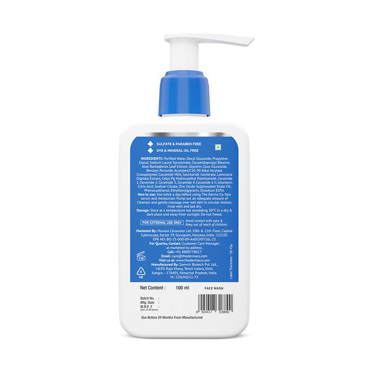 The Derma Co 2.5% Benzoyl Peroxide Gel Face Wash with Ceramides For Acne,Inflammation & Oily Skin
(100ml)