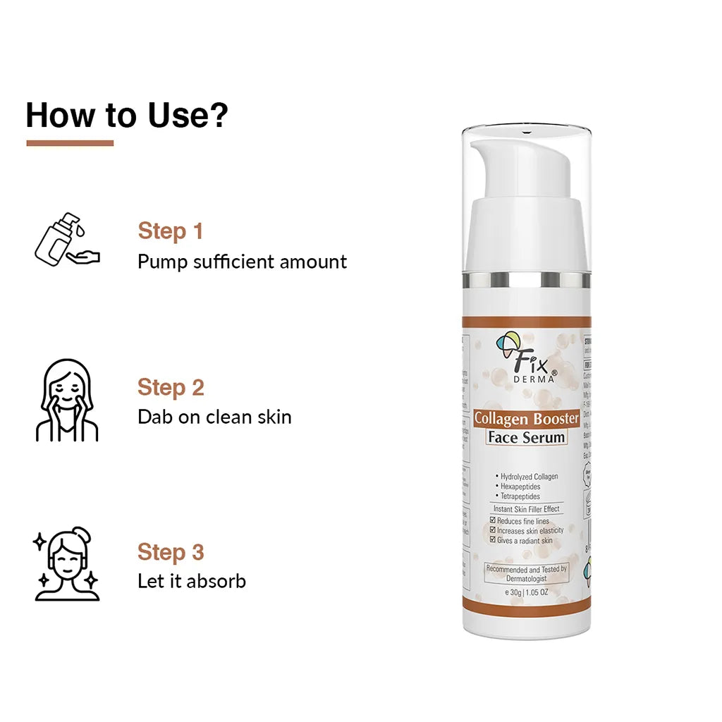 Fixderma Collagen Booster Face Serum | Fights Early Signs of Ageing for a Youthful Glow
