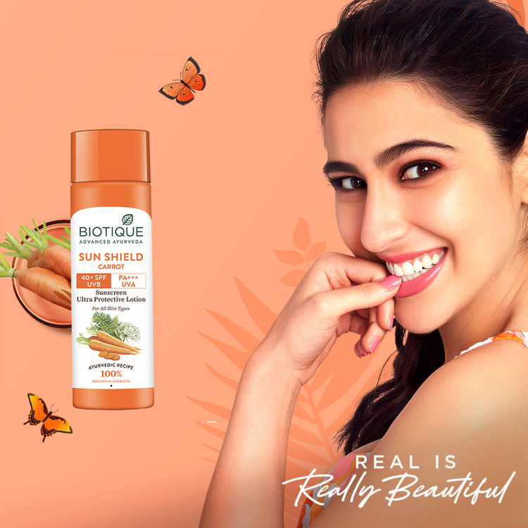 Biotique Bio Carrot Ultra Soothing Face Lotion 40+ SPF UVA/UVB Sunscreen For All Skin Types
(120ml)