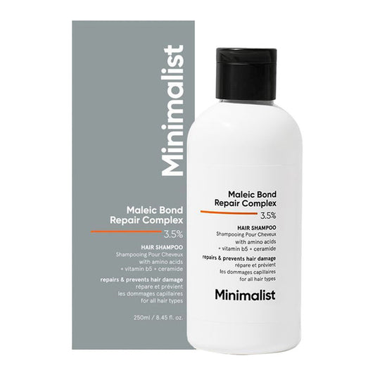 Minimalist Maleic Bond Repair Complex Hair 3.5 % Treatment Shampoo For Colored Heat Damaged & Frizzy Hair
(250ml)