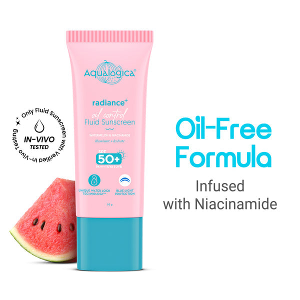Aqualogica Radiance+ Oil Control Fluid Sunscreen for Oily Skin - 50g