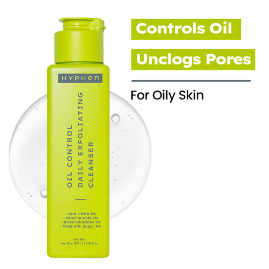 Hyphen Oil control & exfoliating cleanser with 2% aha bha - 100 ml