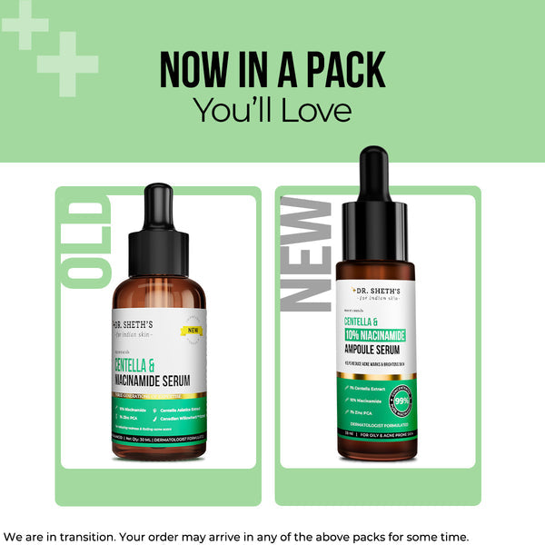 Dr. Sheth's Centella & 10% Niacinamide Ampoule Serum - 30ml