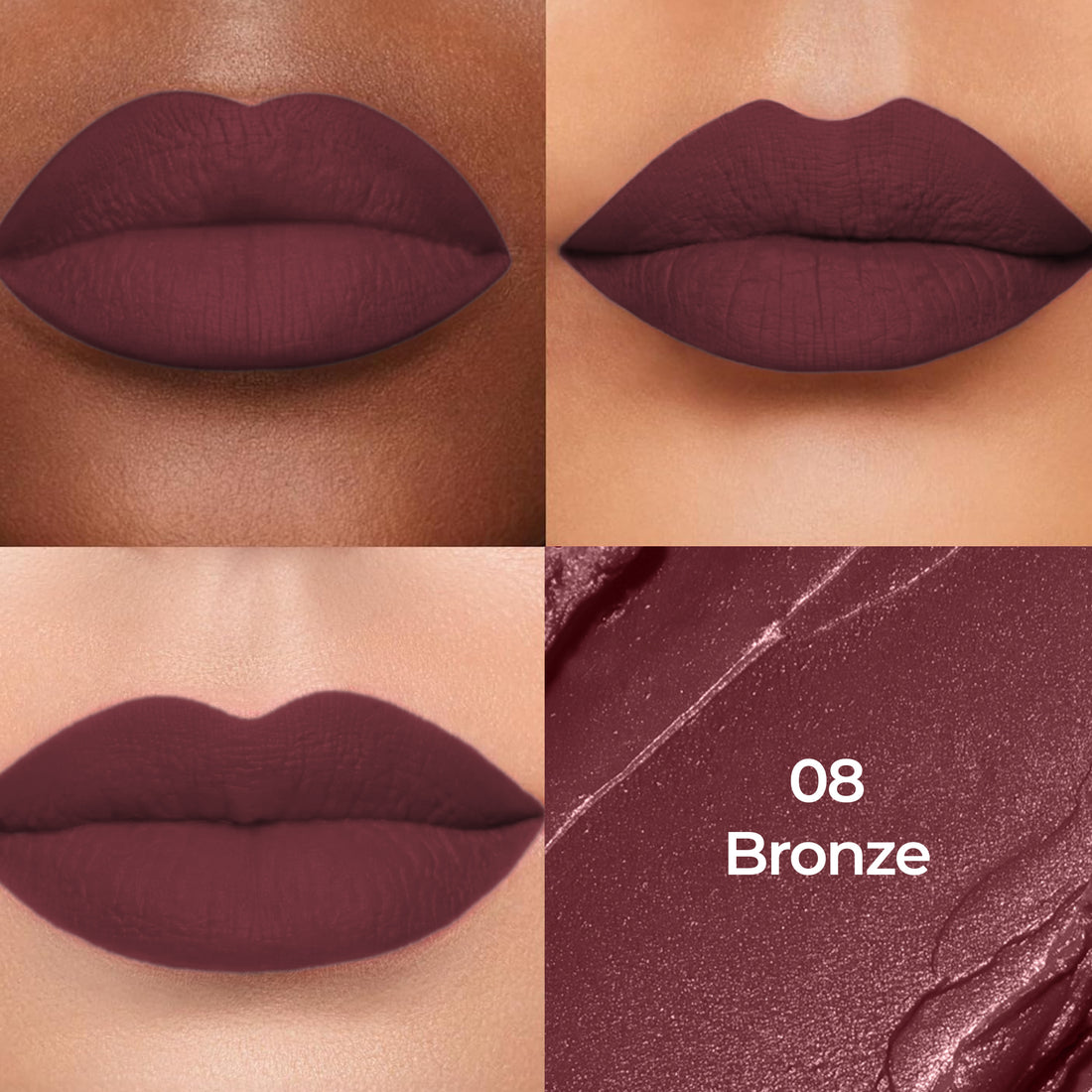 Colors Queen Luxury Matte Non-Transfer Lipstick Waterproof & Bold (08 Bronze)