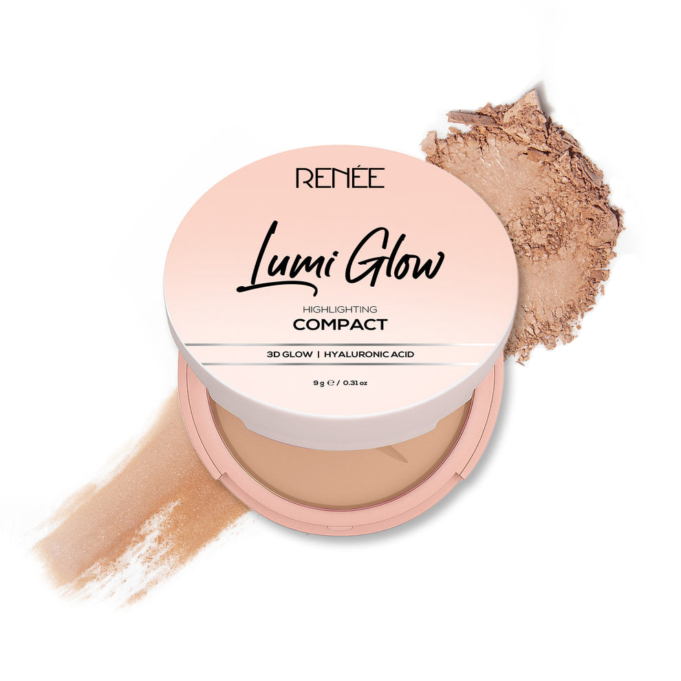 RENEE Lumi Glow Highlighting Compact with 3D Glow For Luminous Skin (5 Chiffon Cocoa)