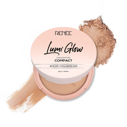 RENEE Lumi Glow Highlighting Compact with 3D Glow For Luminous Skin (5 Chiffon Cocoa)
