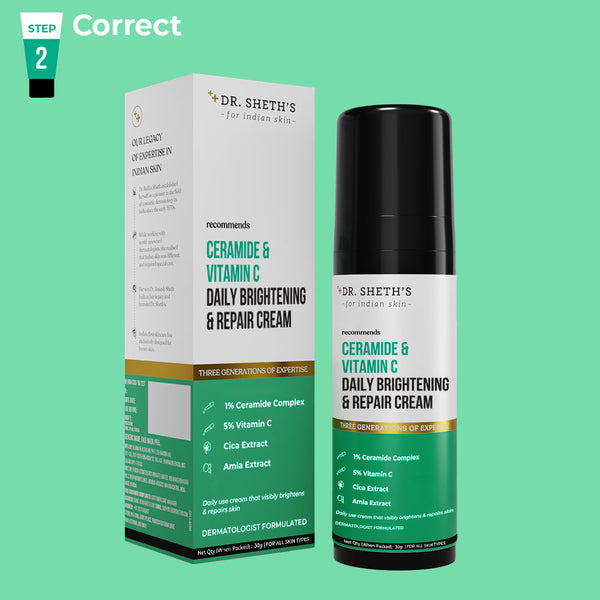 Dr. Sheth's Ceramide & Vitamin C Daily Brightening & Repair Cream - 30G