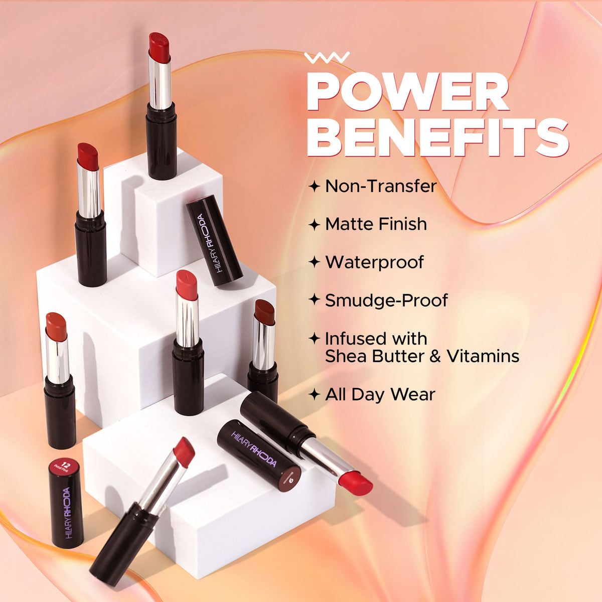 Hilary Rhoda Power Stay Non Transfer Lipstick (Hazelnut 08)