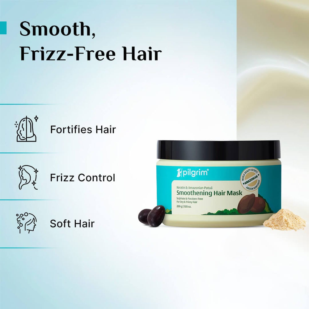 Pilgrim Patuá & Keratin Smoothening Hair Mask
Experience Strong, Healthy & Shiny Hair