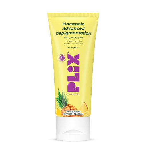 Plix Pineapple Advanced Depigmentation Dewy Sunscreen SPF 50 PA++++
(50g)