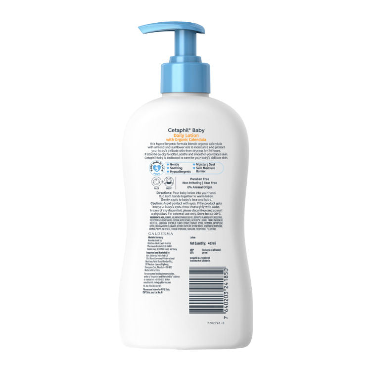 CetaphilBaby Daily Lotion With Organic Calendula for Face & Body (400ml)