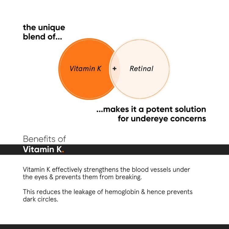 Minimalist Vitamin K + Retinal 01% Under Eye Cream With Caffeine 03% For Dark Circle & Puffiness
(14 g)