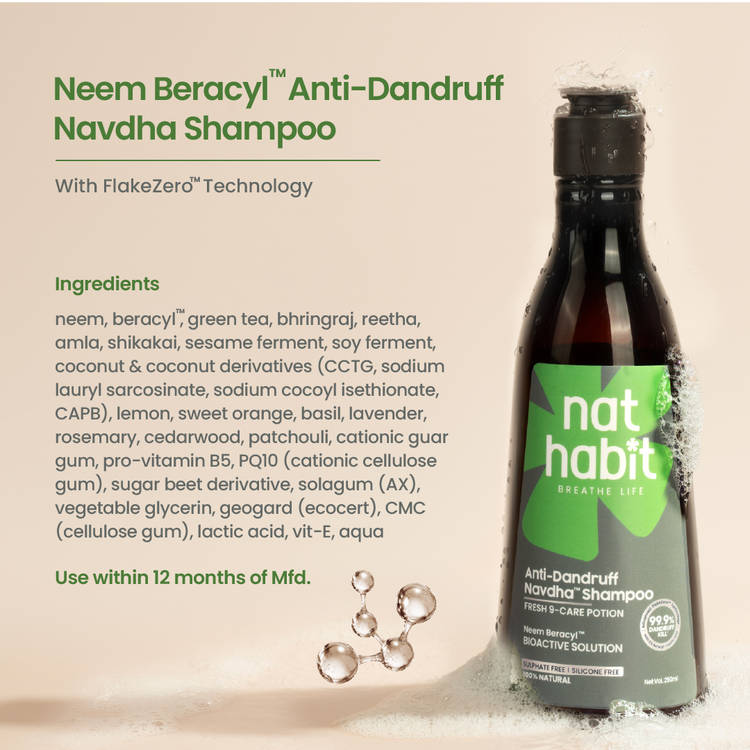 Nat Habit Anti-Dandruff Neem Beracyl Navdha Shampoo (225ml)