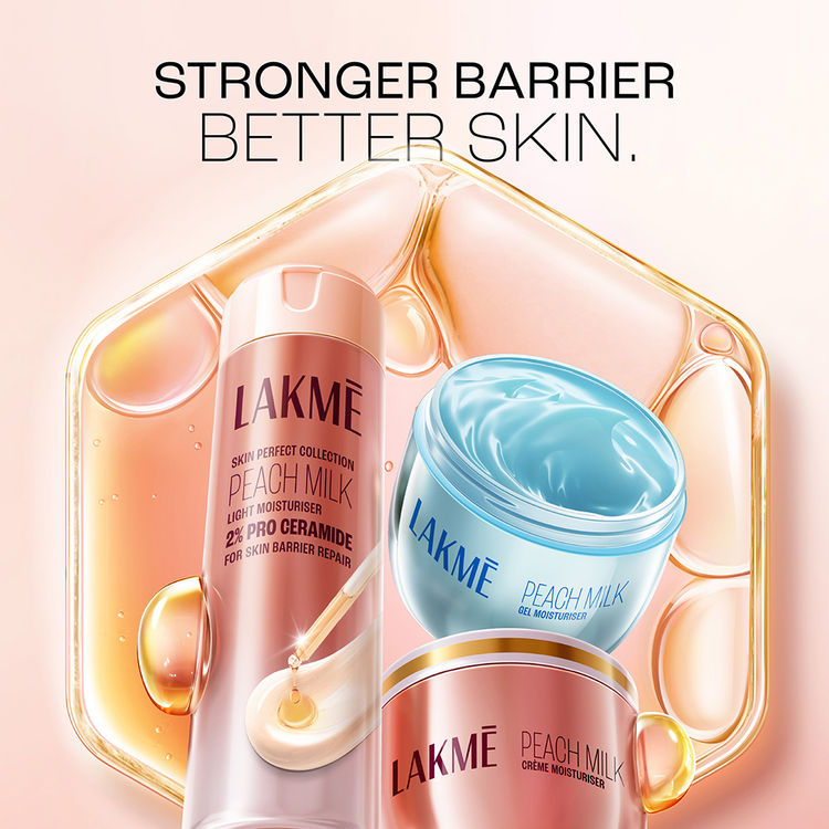 Lakmé Peach Creme Moisturiser, Ceramide & Peptide, Skin Barrier Repair & Hydrated Glow
(100 g)