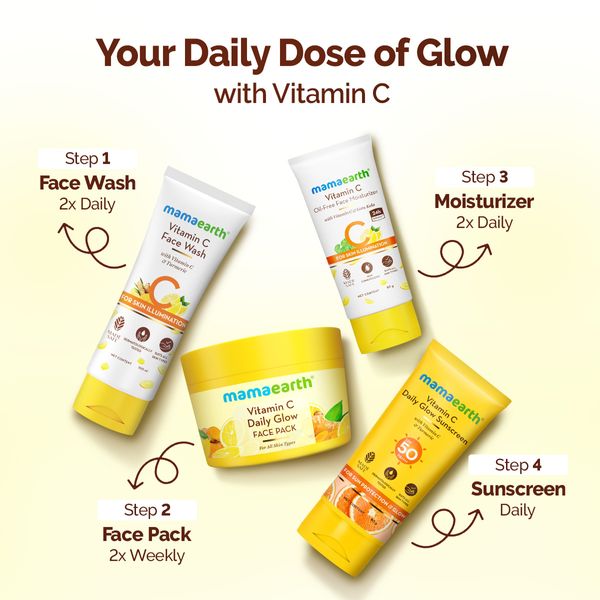 Mamaearth Vitamin C Daily Glow Face Pack with Vitamin C & Turmeric for Illuminating Skin - 200 g