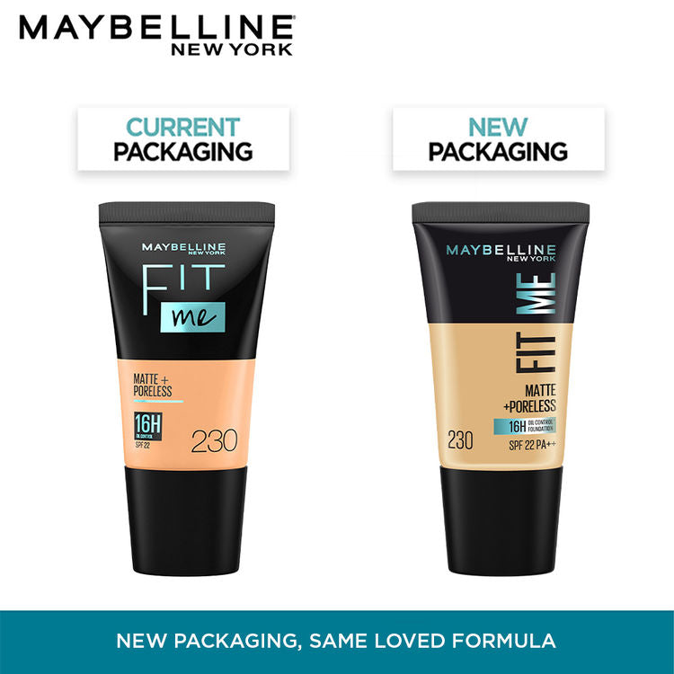 Maybelline Fit Me Matte + Poreless 16H Oil Control Foundation With SPF 22 PA ++ (230 Natural Buff)