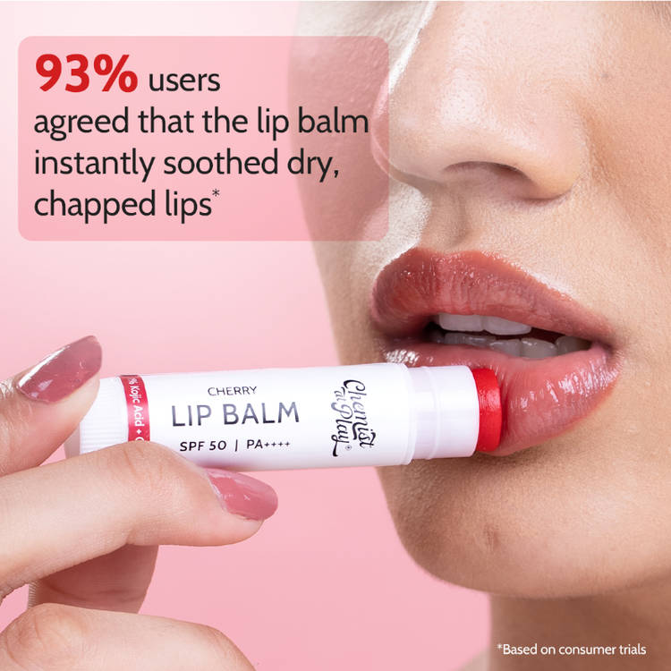 Chemist at Play Cherry Lip Balm SPF 50 Brightens & Repairs Chapped Lips 24HR Moisture (4.5g)