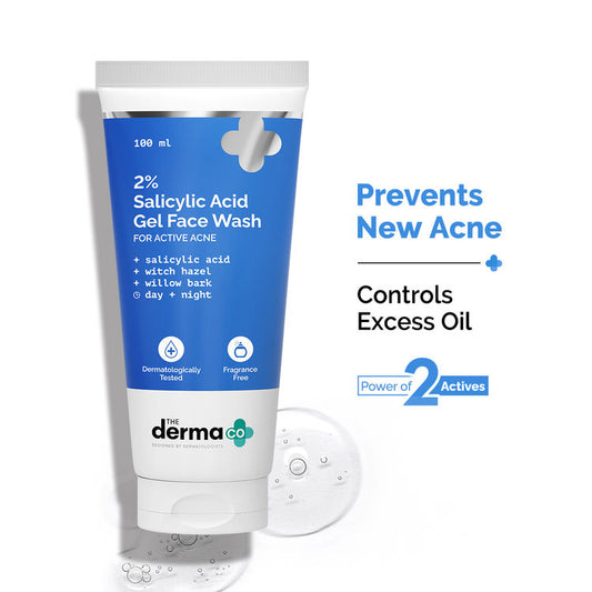 The Derma Co 2% Salicylic Acid Gel Face Wash for Oily Skin with Salicylic Acid & Witch Hazel (100ml)
