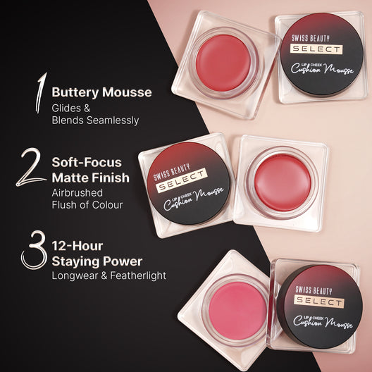 Swiss Beauty Select Lip And Cheek Cushion Mousse (02 Elevate Pink)