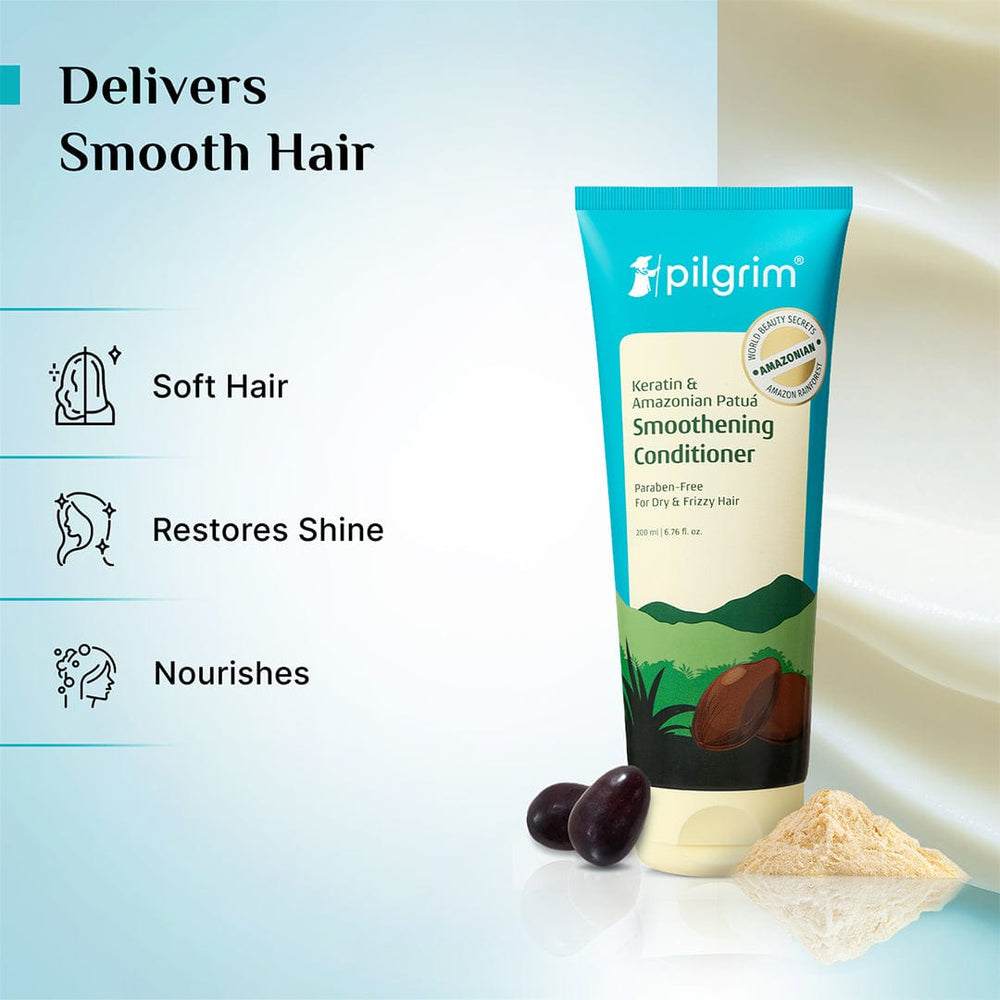 Pilgrim Patuá & Keratin Hair Smoothening Conditioner
Experience Non-Frizzy Healthy Hair