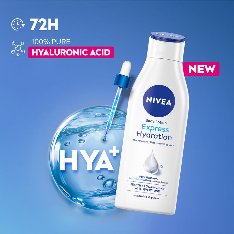 NIVEA Express Hydration BODY LOTION with Sea Minerals - 5 in 1 COMPLETE CARE for 48H Moisturization
(200ml)
