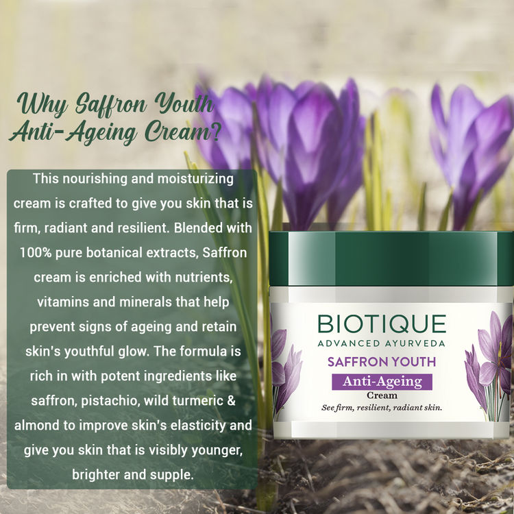 Biotique Saffron Youth Anti-Ageing Cream (50gm)