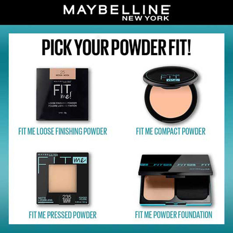 Maybelline Fit Me Matte + Poreless 16H Oil Control Compact Powder(115 Ivory)