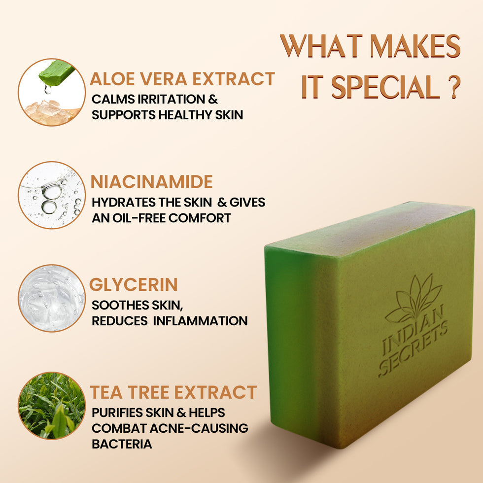 Indian Secrets Scrub Soap Salicylic Acid & Neem Pack of 3