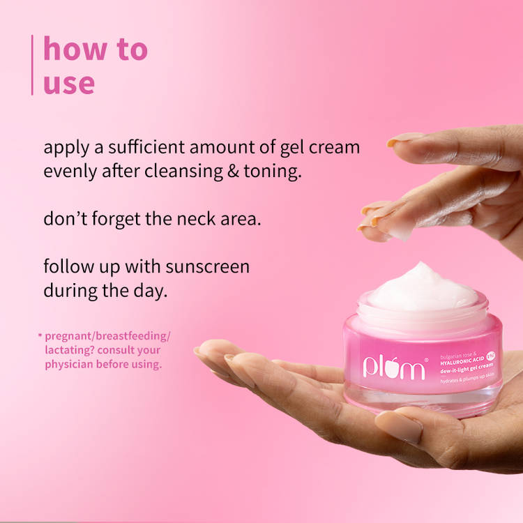 Plum Bulgarian Rose And 1% Hyaluronic Acid Dew-It-Light Gel Cream (50g)
