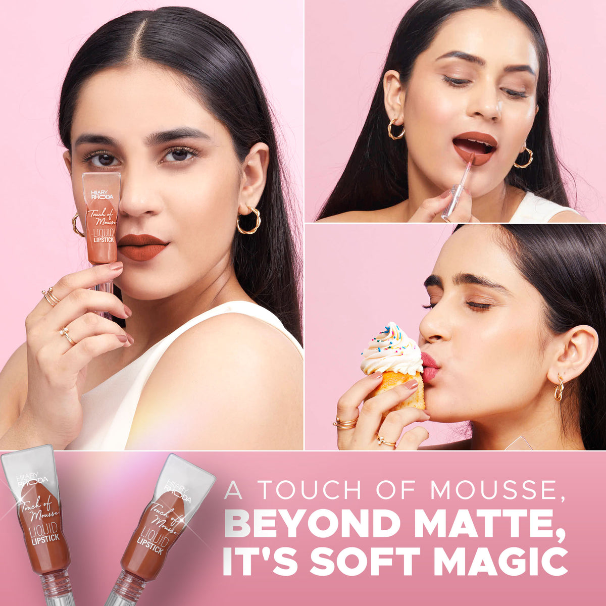 Hilary Rhoda Touch Of Mousse Lipstick(Pink Casual 03)