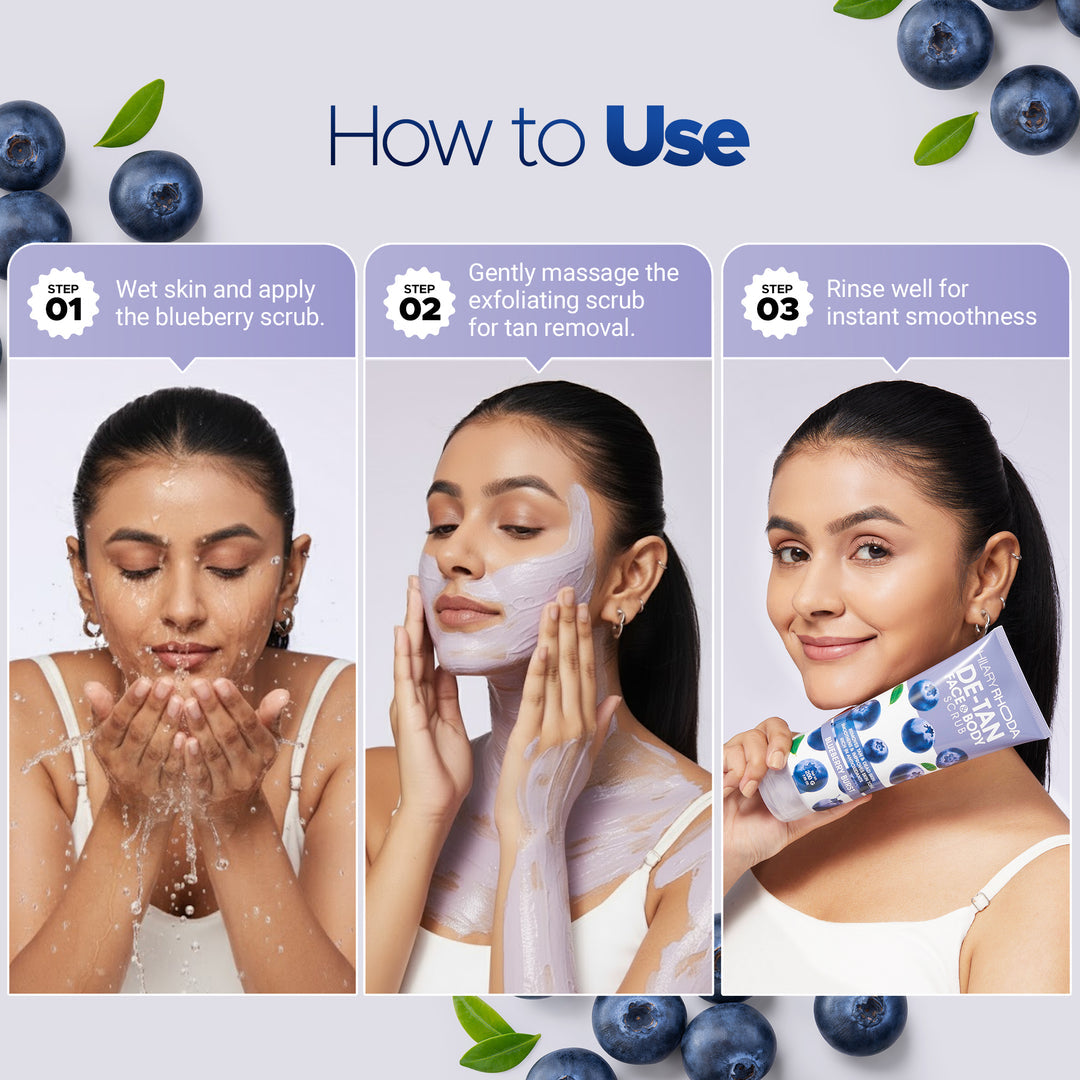 Hilary Rhoda De-Tan Face & Body Scrub - Blueberry Burst 01