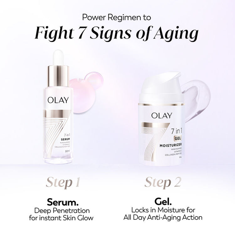 Olay 7in1 Gel Moisturizer with Niacinamide, Vitamin C, Collagen Peptide, Fights 7 Skin Issues
(50g)