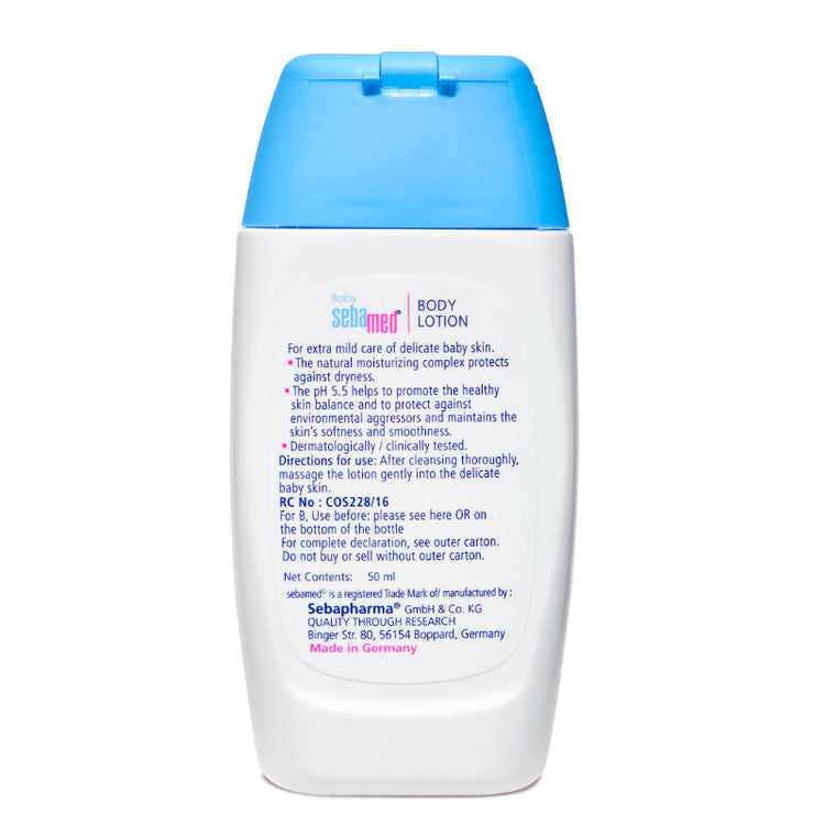 Sebamed Baby Body Lotion, pH 5.5, Long Lasting Moisturiser, Quickly Absorbed
(50ml)