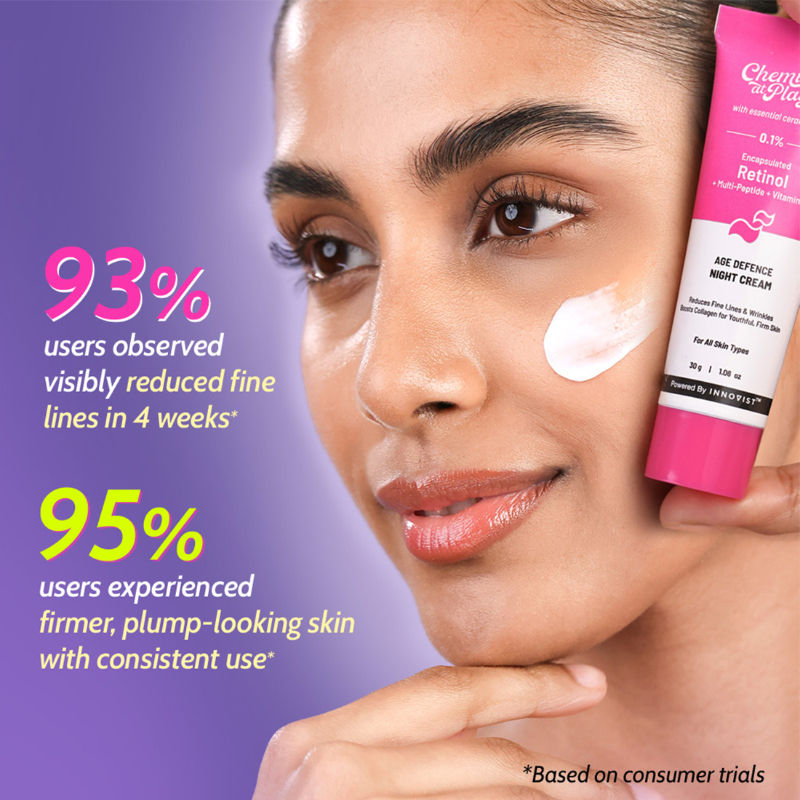 Chemist at Play 0.1% Retinol Night Cream, Reduces Fine Lines, Wrinkles & Sunspots, Beginner Friendly (30g)