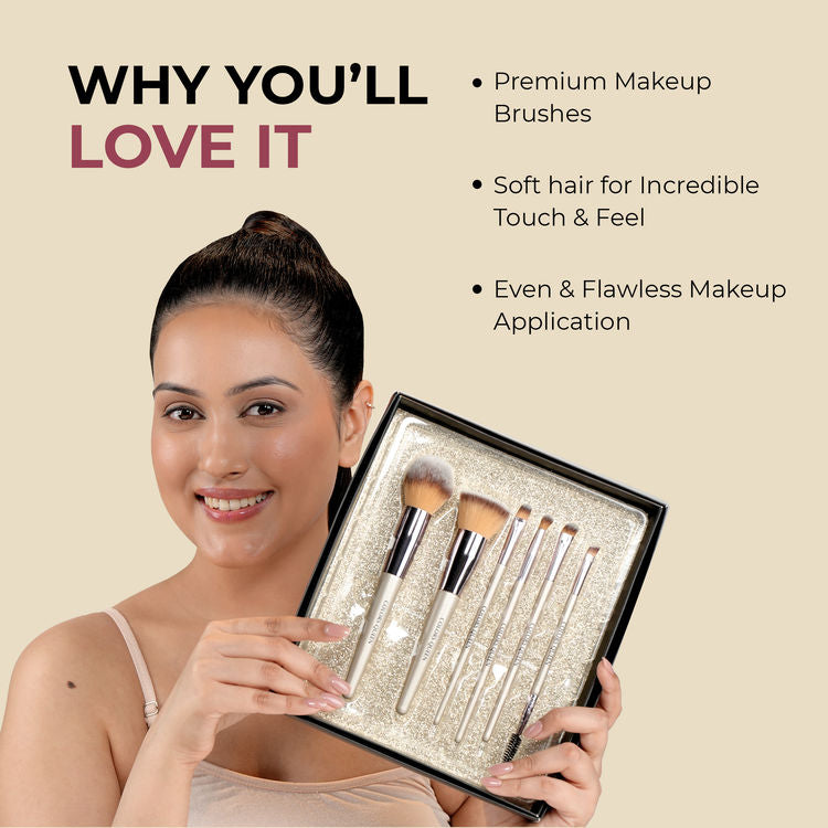 Colors Queen
Professional Face & Eye Brush Set Of 6 Brushes (BR-06)
(30g)